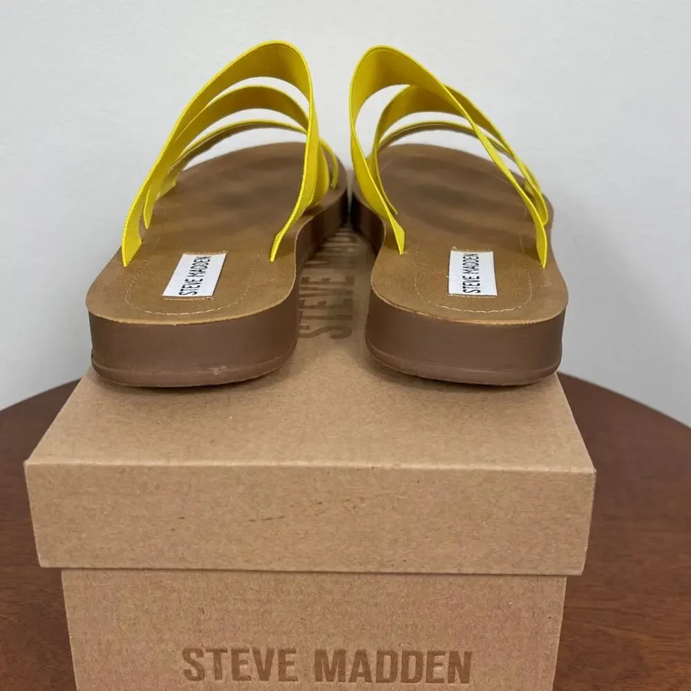 New Steve Madden Pascale Yellow Slide Sandal Women's Size 8